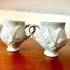 NWOT Set of 2 Jonathan Adler 3D Cat mugs